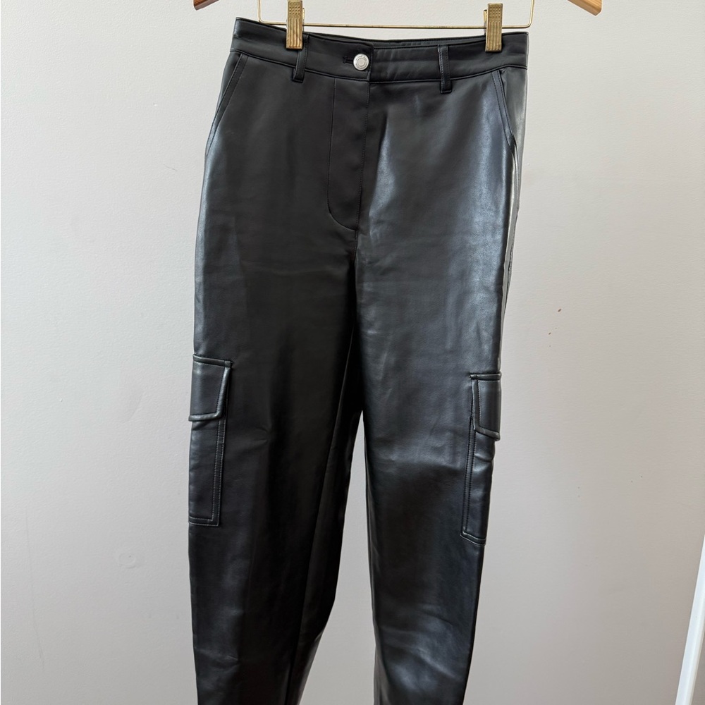 Wilfred Black Leather Joggers